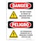 Signmission OSHA, Do Not Stand In Front Of Machine Bilingual, 10in X 7in Rigid Plastic, 7" W, 10" H, Spanish OS-DS-P-710-VS-1166 - alternate 1
